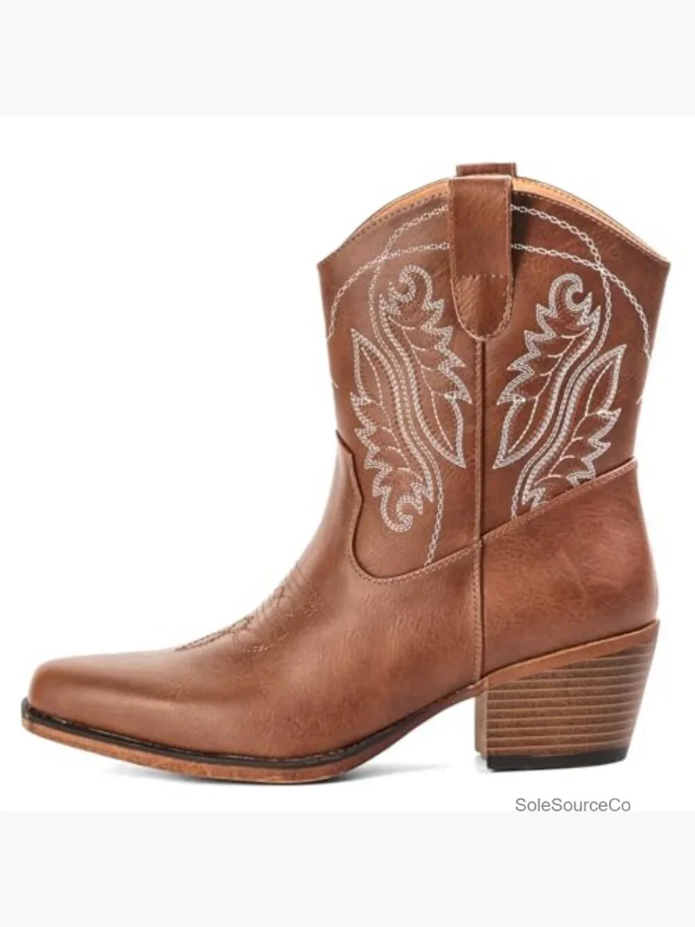 Embroidered Snip Toe Chunky Heel Ankle Cowgirl Boots Festival Western Booties